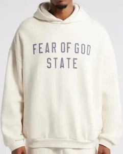 Sudadera con capucha Fear of God State Essentials para hombre color concha talla grande nueva con etiquetas - Imagen 1 de 7