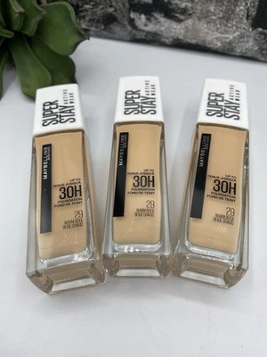 MAYBELLINE 🌸 3er SET Super Stay Foundation 30H Make-up Farbe 29 WARM BEIGE - Bild 1 von 3