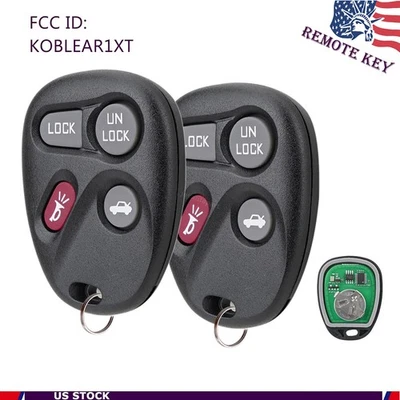 2 Llaveros remotos de entrada sin llave para Chevrolet Impala Malibu Monte Carlo 2001-2005 Foto 1 de 4