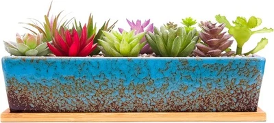 Succulent Pots - 12.1 Inch Large Planters with 30cm, Blue  - Image 1 of 4