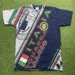 Camiseta de fútbol Italia Football Club vintage para hombre grande hecha en EE. UU. Camiseta de fútbol años 90 AOP - Imagen 1 de 8