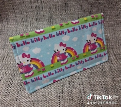 Cubierta de chequera de tela CATS billetera registro de tarjetas de débito hecha a mano  Foto 1 de 2