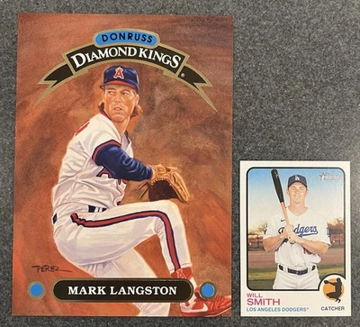 1992 Donruss Diamond Kings Super Jumbo Mark Langston RARE 5X7 test issue - Image 1 of 2