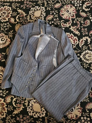 Traje Chester Cordite 1930-40 Estilo 3 Piezas Carbón Rayas Doble Pecho Foto 1 de 4