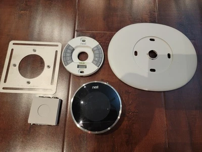 Google Nest 1ª Generación Aprendizaje Plateado Termostato Programable, Funciona Foto 1 de 4