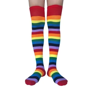 Womens Thigh High Socks Striped Winter, Cotton Warm Over Knee Stockings Extra... - Picture 1 of 9