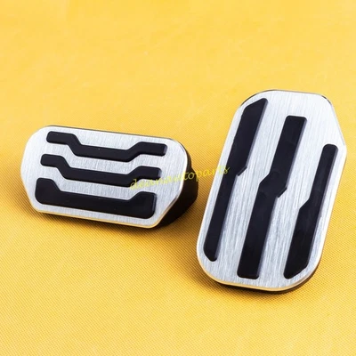 Cubierta de pedal de gasolina de freno de coche de aluminio plateado para Ford F-150 Lincoln Navigator Foto 1 de 4