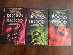 Book Lot Clive Barker “Books Of Blood” Volumes 1,2,&3 Berkley Horror 1986 - Imagen 1 de 2