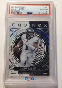 Jalen Hurts 2023 Panini Obsidian Equinox #20/135 PSA 10 GEM MT Pop 3 - Imagen 1 de 2