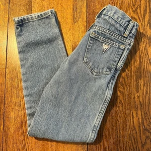 Vtg Guess Jeans 90s Kids 10 23 10S Slim Rigid No Stretch Denim Straight Leg 1990 - Picture 1 of 19
