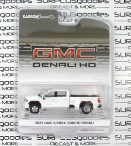 2024 Greenlight Karson Diecast: White 2022 GMC SIERRA 3500 3500HD DENALI Dually - Picture 1 of 6