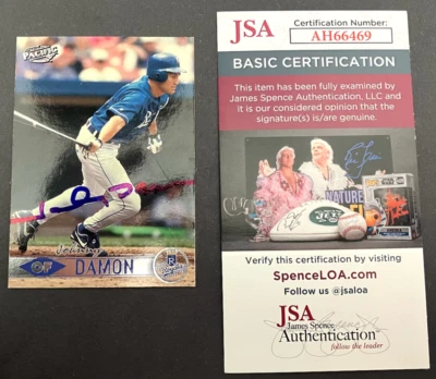 Johnny Damon 1999 Pacific #202 Hand Signed Kansas City Royals JSA CERTIFICATE - Image 1 of 2