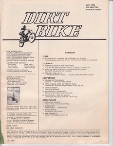 Revista Dirt Cycle de colección julio 1972 - 175 Shootout Yamaha Kawasaki Suzuki - Imagen 1 de 2