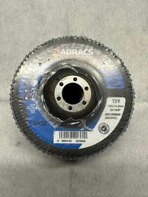 5 X Abracs ABFZ100B060 100mm P60 Zirconiated Flap Disc - T29 • 9.99£