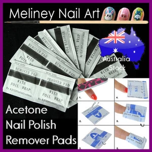 Acetone Nail Polish Remover Foil Wrap Pads Soaker wipes Manicure Cleaner Gel UV  - Picture 1 of 4