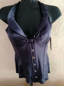 6ixty8ight Insomnia 6802788 Corset Plum 34B Front Close Halterneck - Picture 1 of 4
