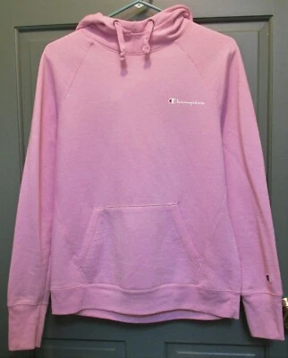 Champion Mujer Rosa Con Capucha Manga Larga Bolsillo Pullover Sudadera Talla M Foto 1 de 4