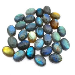 Lote de 12 piedras preciosas ovaladas cabujón destello azul labradorita natural 13*18 mm 140 CT - Imagen 1 de 3