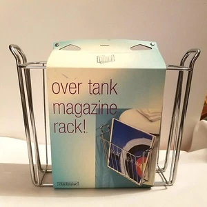 InterDesign Classico Over Tank Magazine Rack Chrome Bathroom Storage Organizer - Picture 1 of 12