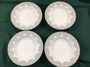 Fitz and Floyd The Ritz Gray Rim Soup Bowls Set of 4 Excellent Condition - Picture 1 of 5