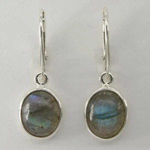 Pendientes de BRADORITA Genuina Natural Ovalados PLATA ESTERLINA 925 Tapa Trasera #32 - Imagen 1 de 3