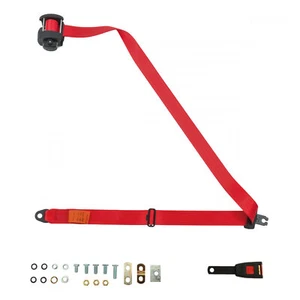 Front Automatic Seat Belt For Bugatti EB 110 1993 Shape Red - Picture 1 of 8