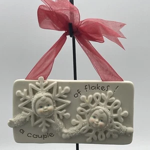 Dept. 56 SNOWBABIES PLAQUE - "A Couple Of Flakes" No Box Ch22 - Picture 1 of 6