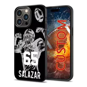 Black Athlete Custom Rugby Name Number Phone Case for iPhone Samsung Moto Pixel - Picture 1 of 4