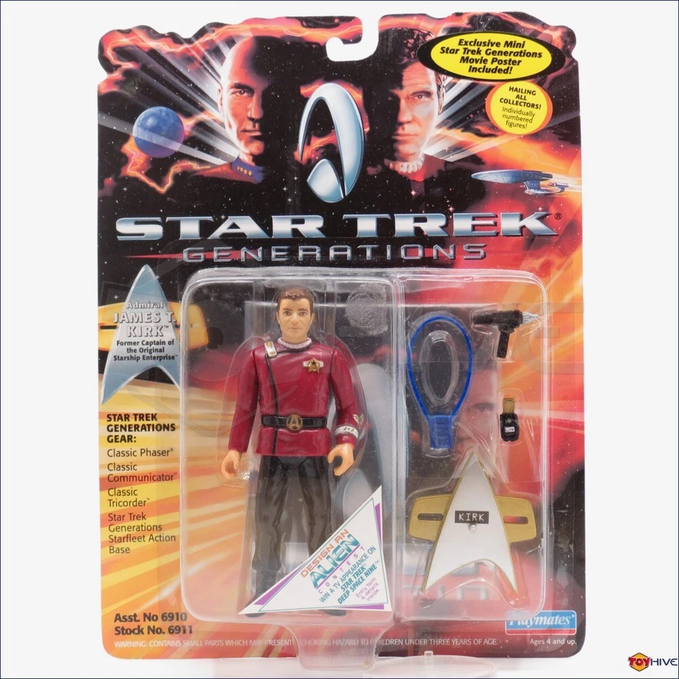 Playmates Toys Star Trek ADMIRAL KIRK Generations MOC Action Figure