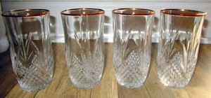 Vintage Cristal d'Arques Salzburg Gold 4 Water Goblets 12 oz New 1997 Crystal - Picture 1 of 8