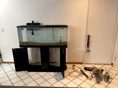 Lovely 55-Gallon Aquarium Setup w/Stand, Accessories & Extras - Great Value! - Image 1 of 4