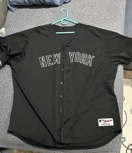 100% Authentic Yankees Black Derek Jeter  Majestic Jersey Sz 56 - Picture 1 of 6