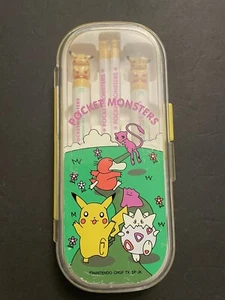 Pokemon Pocket Monster Pikachu Children's Utensil Set Fork-Spoon-Chopsticks - Picture 1 of 7