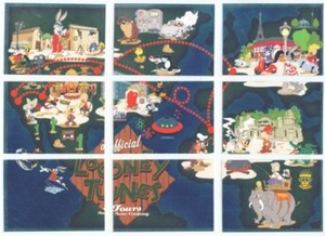 LOONEY TUNES BACK IN ACTION "9 CARD TOURS FOIL SET"