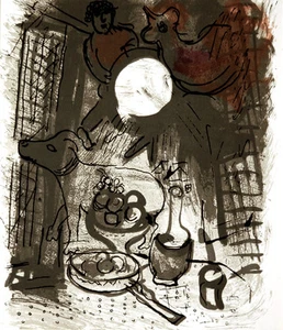 Marc Chagall - Jacques Lassaigne - Naturaleza muerta marrón M.205) - Litografía original - Imagen 1 de 1