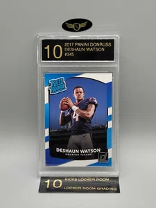 2017 Panini Donruss Texans DESHAUN WATSON #345 rookie RC graded mint card LRG 10 - Picture 1 of 2