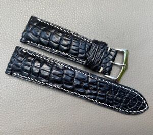 Genuine CrocodileAlligator leather watch strap band Size 18 20 21 22 24 25 26mm