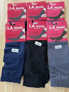 LA moda Women’s Dress Socks 6 Pack Sock Size 9-11 (Shoe Size 5-10) Dark Colors - Picture 1 of 5