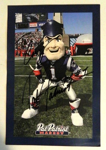 New England PAT Patriots Mascot, Autographed Cover