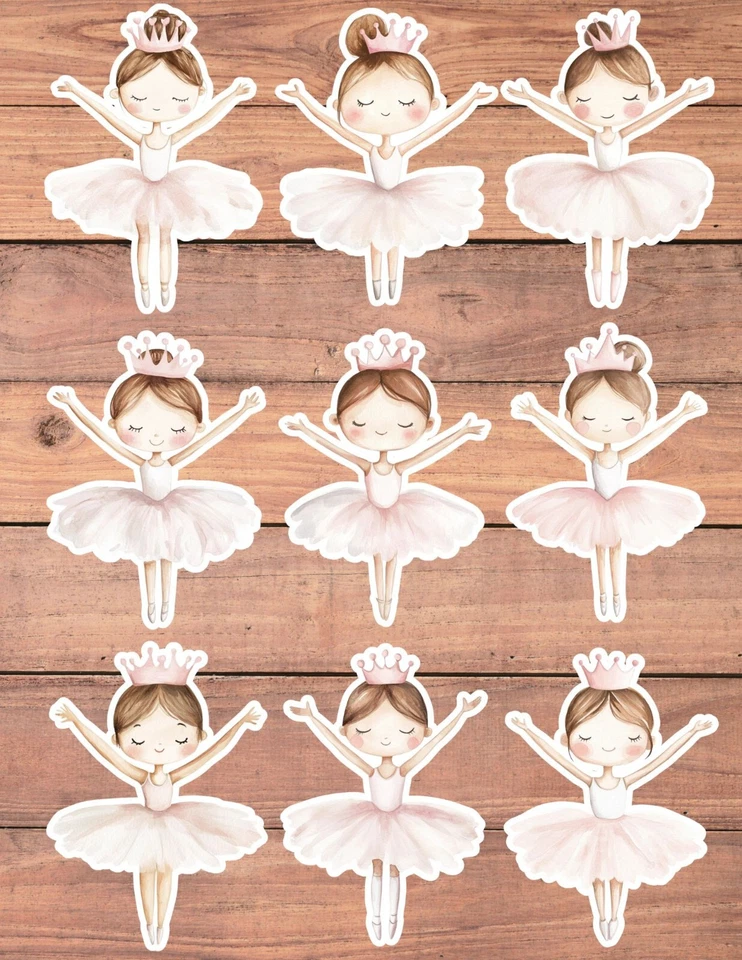 Juego de pegatinas de vinilo troqueladas bailarina princesa álbum de recortes computadora portátil botella de agua Foto 1 de 1