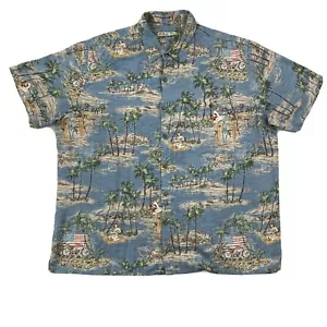 Batik Bay Mens 2XL Hawaiian Shirt Rayon Cool Comfort Vintage American USA Scenes - Picture 1 of 18