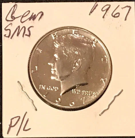1967 SMS Kennedy Silver  Half Dollar Gem BU Cover