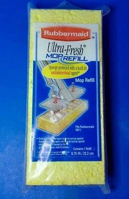 Rubbermaid Ultra Fresh Mop Repuesto Esponja Natural Estilo Antimicrobiano Se Adapta a G011 Foto 1 de 2