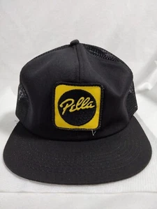 Vintage Pella Logo Trucker Mütze Patch Mesh SnapBack schwarz Baseball Cap Werbung - Bild 1 von 7