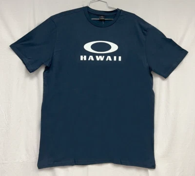 Oakley Para Hombres O-Hawaii Camiseta Manga Corta Camiseta Azul Braza XLarge XL NUEVO Foto 1 de 2
