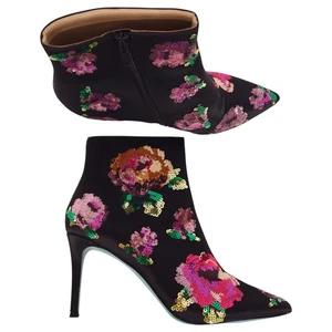 Botines florales Betsey Johnson Coper lentejuelas talla 11 - Imagen 1 de 11