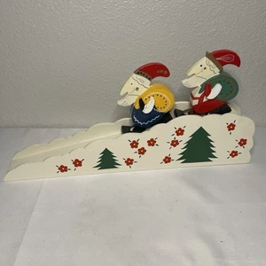 Vintage House of Lloyd Santa's Ski Slope Wooden Christmas Decor With Box 1995 - Picture 1 of 5