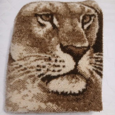 Vintage Ibena Lion Large Throw Blanket Brown Cream Reversible Relax Dolan - Image 1 of 4