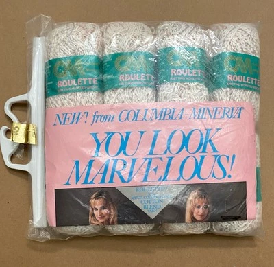 8 flautista blanco rosa Columbia Minerva tejido peinado hilo abigarrado Foto 1 de 4