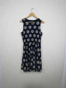 Desigual Dress XL Size UK 16 Blue Daisy Floral Mesh Sleeveless Summer Holiday - Picture 1 of 8